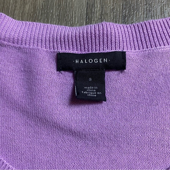 Halogen Purple Tie Front Knit Sweater Size Small - Picture 3 of 6